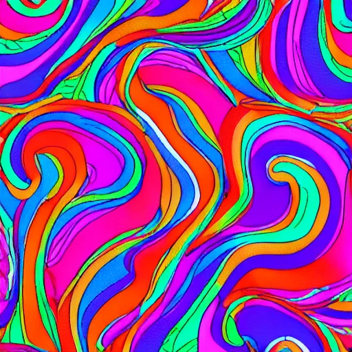 Prompt: psychedelic fabric pattern