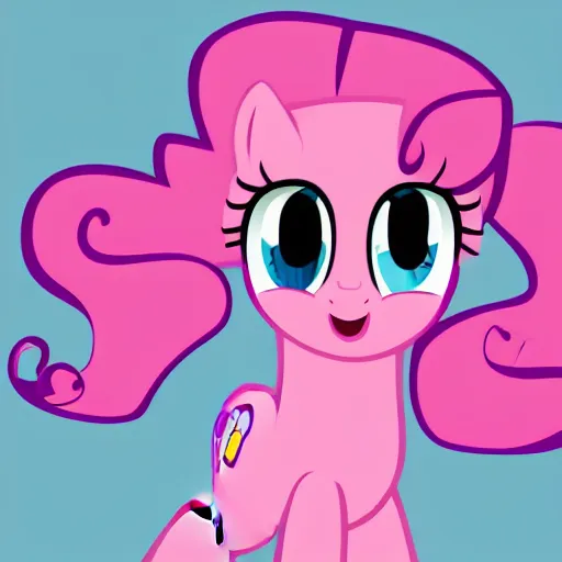 Image similar to Pinkie Pie, drawn by a professional brony artist, show-accurate, vector graphics, white background, in the style of Friendship is Magic