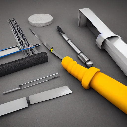 Image similar to construction tools 3 d render, 2 d render