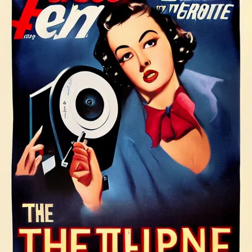 Image similar to The Telephone, movie poster, artwork by Bill Medcalf