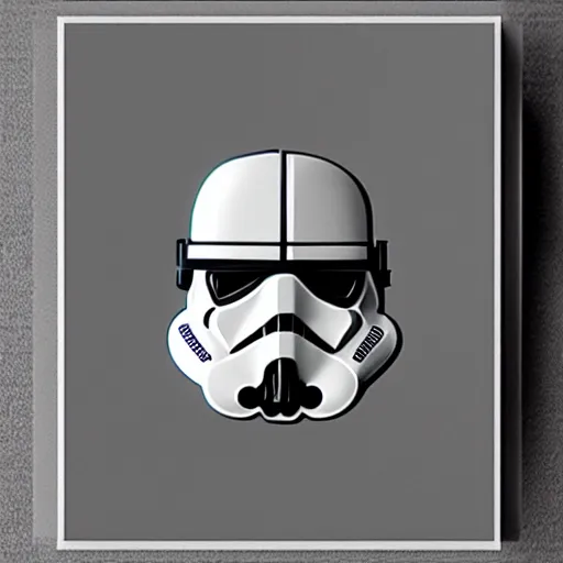 Image similar to individual furry stormtrooper silk screen portrait beeple style