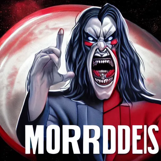 Image similar to propaganda of morbius for president. morbius 2. 8 k. hyperrealistic, 4 k, taken with camera. morbius