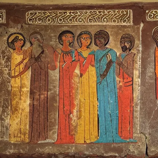 Image similar to ancient Ethiopian church wall painting