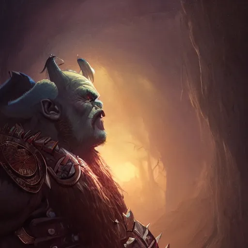 Image similar to highly detailed portrait of orc warrior, stephen bliss, unreal engine, fantasy art by greg rutkowski, loish, rhads, ferdinand knab, makoto shinkai and lois van baarle, ilya kuvshinov, rossdraws, tom bagshaw, global illumination, radiant light, detailed and intricate environment