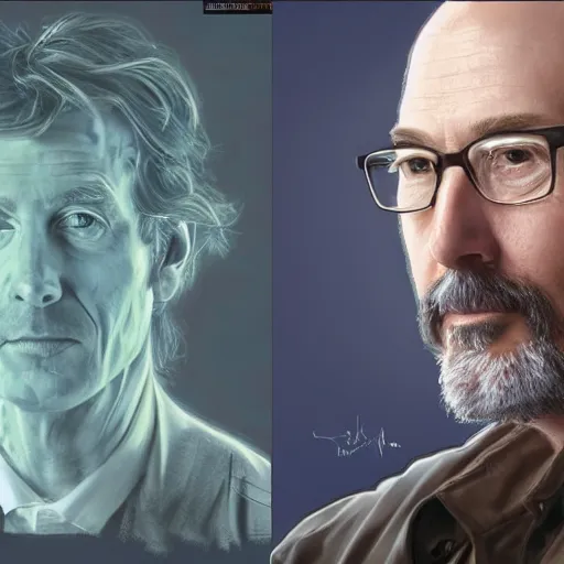 Image similar to portrait painting of nyu professor scott galloway, ultra realistic, concept art, intricate details, serious, highly detailed, photorealistic, octane render, 8 k, unreal engine. art by artgerm and greg rutk owski and alphonse mucha