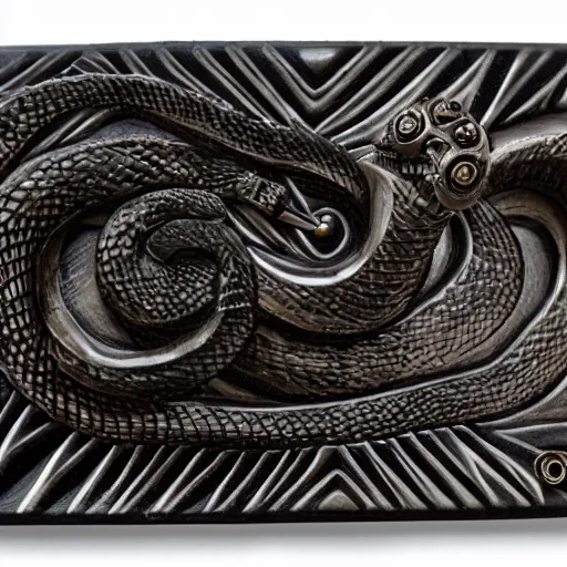 Image similar to serpent king : : grubby, volatile, highly detailed, maximalist : : obsidian carving : :