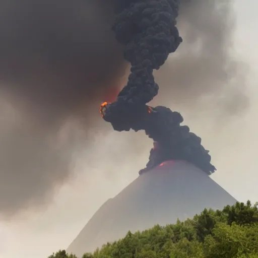 Image similar to smoke coming out of a volcanoe in the shape of an octopus