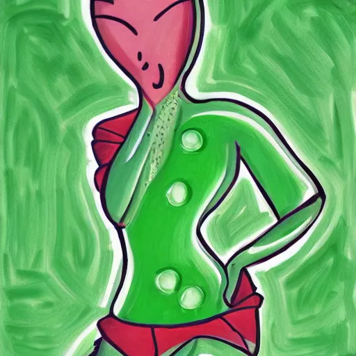 Image similar to full body portrait of green m & m posing seductively, elegant, smooth, sharp focus, hyper detailed