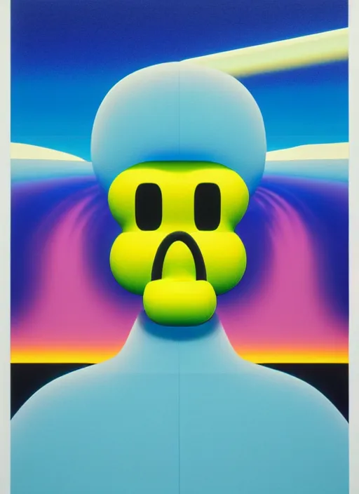 Image similar to the end by shusei nagaoka, kaws, david rudnick, airbrush on canvas, pastell colours, cell shaded, 8 k