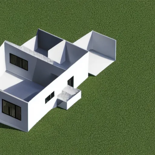 Prompt: floorplan blueprints of a concept modular house, minimalistic, 3 d printed architecture, designed by peter zumthor