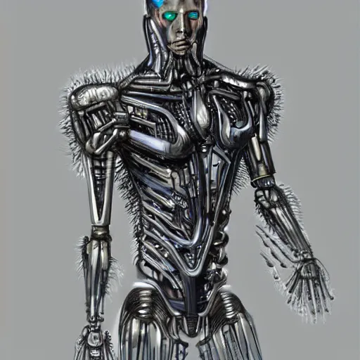 Prompt: a humanoid with insect-like features and cybernetic implants, sci fi concept art, portrait