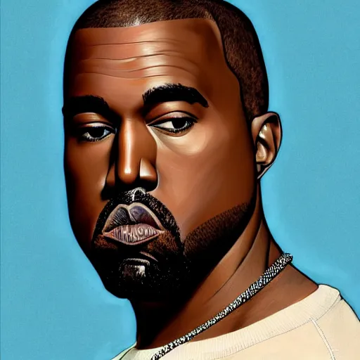 Image similar to portrait of kanye - west!!! with a fish body!! swimming underwater!!!, intricate, extremely detailed, digital painting, artstation, concept art, smooth, sharp focus, illustration, ambient lighting, art by artgerm and greg rutkowski and alphonse mucha and simon stalenhag