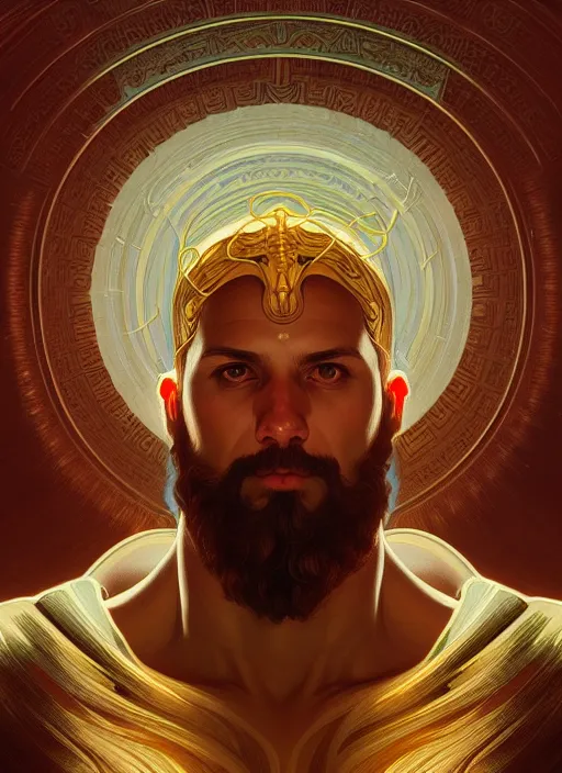 Prompt: symmetry!! portrait of god zeus, mithology, intricate, highly detailed, dynamic lighting, digital art, digital painting, artstation, wlop, sharp focus, illustration, art by artgerm and greg rutkowski and alphonse mucha, 8 k