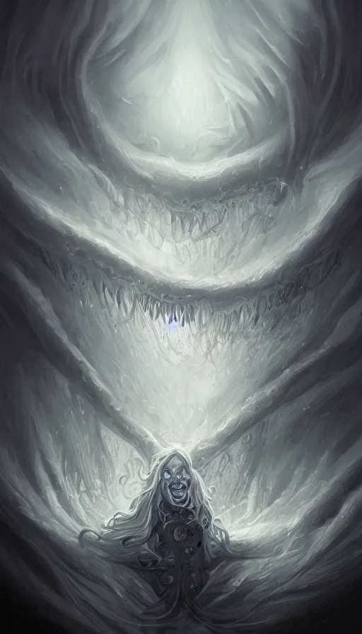 Prompt: a storm vortex made of many demonic eyes and teeth, by charlie bowater