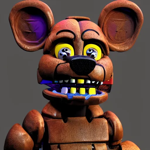 Image similar to scary and ugly animatronic from fnaf, 8 k, super detailed, octane render, vfx, super realistic, unreal engine 5