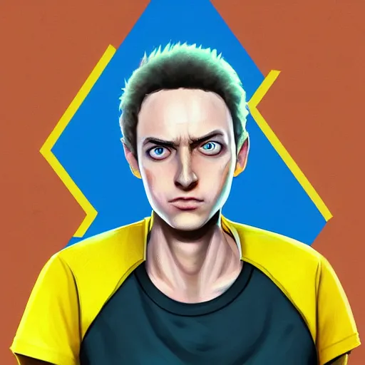 Image similar to morty from rick and morty as a human wearing yellow shirt, highly detailed portrait, digital painting, artstation, concept art, smooth, sharp foccus ilustration, artstation hq