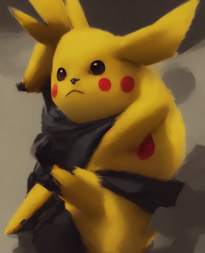 Prompt: a beautiful digital portrait of Pikachu by Greg Rutkowski, trending on artstation