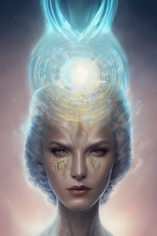 Image similar to a subtle lighting photo of an ancient powerful psychic alien queen, light colors, bright, sunbeams, eloquent, fancy, lovely, beautiful lighting, golden ratio, artgerm, tom bagshaw, gerald brom, detailed, small details, intricate, sci fi, scifi, magic, magical aesthetic,