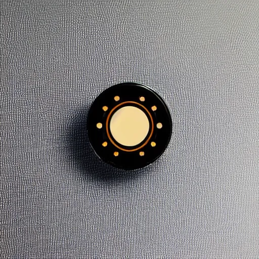 Image similar to a photo of a retro enamel pin of a black hole, studio lighting, behance