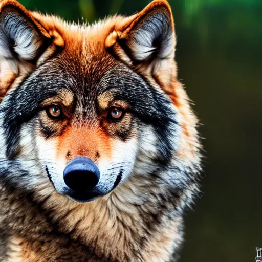 Prompt: professional photograph of a brown and tan wolf, high quality, hd, 8 k, 4 k, magnificent, award - winning, nature, nature photography, awe - inspiring, highly detailed, amazing