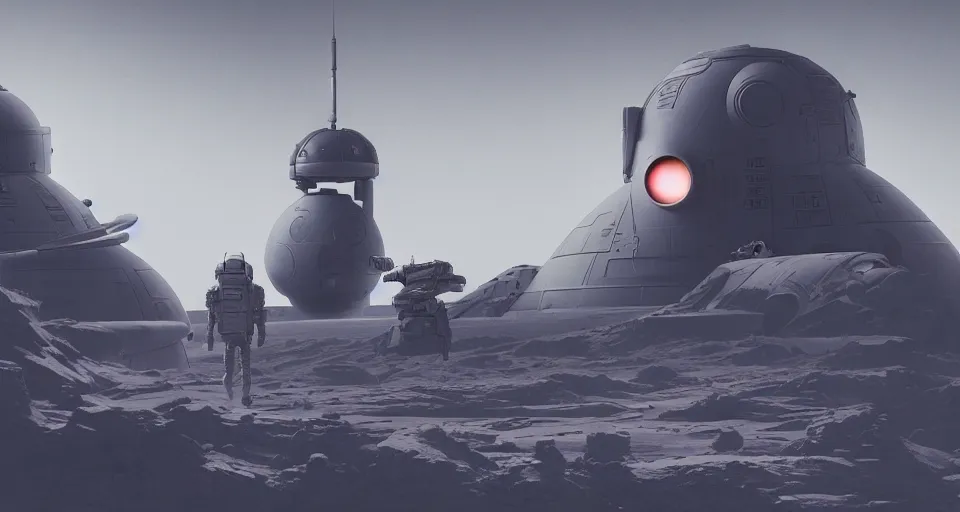 Image similar to space war between china and usa, desaturated, moebius, complementing colors, maschinen krieger, beeple, film, atmospheric perspective