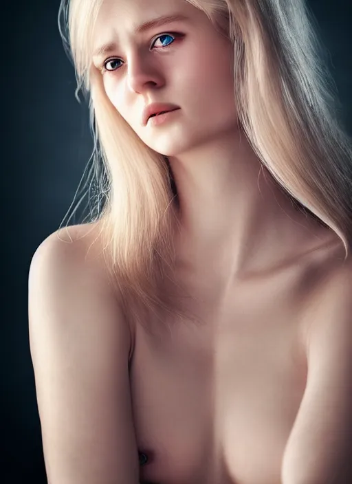 Image similar to a gorgeous norwegian female photo, professionally retouched, soft lighting, realistic, smooth face, full body shot, torso, dress, perfect eyes, sharp focus on eyes, 8 k, high definition, insanely detailed, intricate, elegant, art by jason chan and mark hall