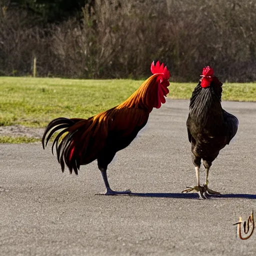 Prompt: bets on a rooster fight