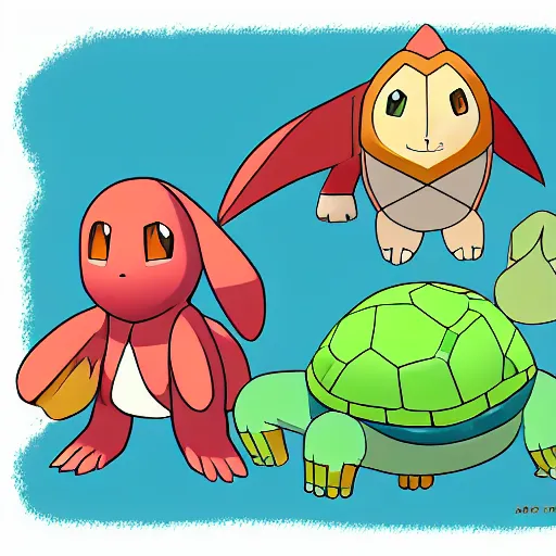 Image similar to illustration of an new pokemon inspired by an turtle and an monkey, in pokemon artstyle