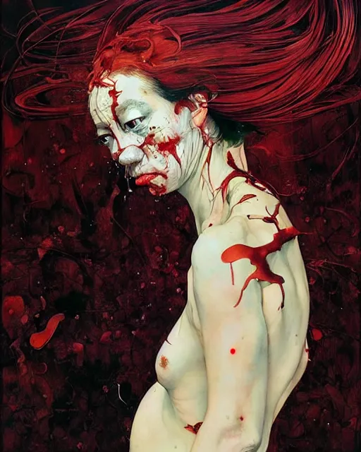 Image similar to there is ugliness in beauty, but there is also beauty in ugliness. in the style of adrian ghenie, esao andrews, jenny saville, edward hopper, surrealism, dark art by james jean, takato yamamoto