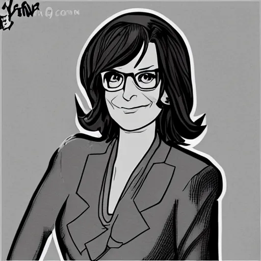 Prompt: tina fey manga style