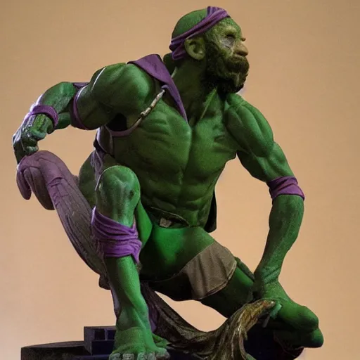 Image similar to donatello from the teenage mutant ninja turtles sculpted by donatello the renaissance artist