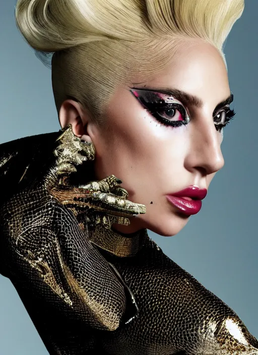 Image similar to lady gaga vogue photoshoot by nick knight editorial studio lighting Highly realistic. High resolution. Highly detailed. Dramatic. 8k.4k.