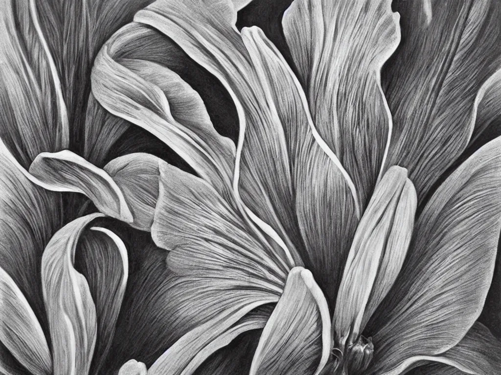 Prompt: Iris flower. Painting by Alex Grey, Karl Blossfeldt