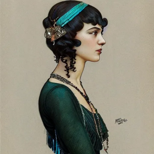 Image similar to full figure ultra realistic illustration, aurora perrineau wearing a 1 9 2 0 s flapper dress, 1 9 2 0 s hair, 1 9 2 0 s brooklyn, intricate, elegant, highly detailed, digital painting, artstation, concept art, smooth, sharp focus, illustration, art by artgerm and greg rutkowski and alphonse mucha