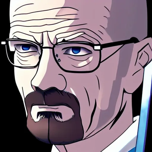 Prompt: Walter White, anime key visual