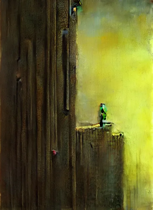 Image similar to beksinski, bladerunner, hyperrealism, intricate detailed