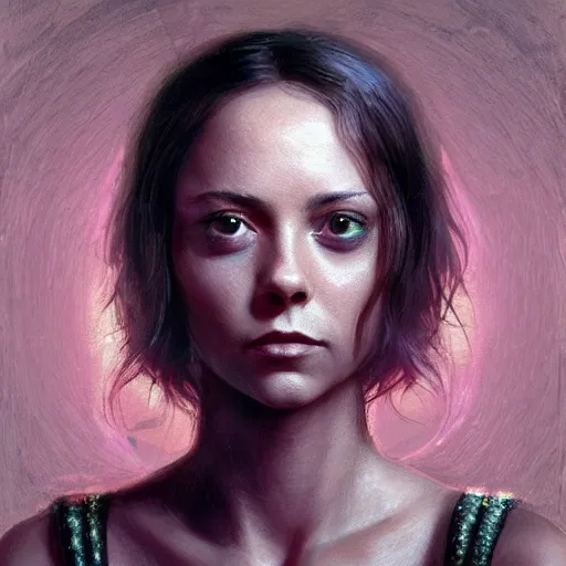 Image similar to black snake moan, pink petals with a a bored aubrey plaza and christina ricci mixed with mona lisa, intricate, elegant, highly detailed, wonderful eyes, sweet, digital painting, artstation, concept art, smooth, sharp focus, illustration, art by artgerm and greg rutkowski and concept art, rectilinear vaporwave