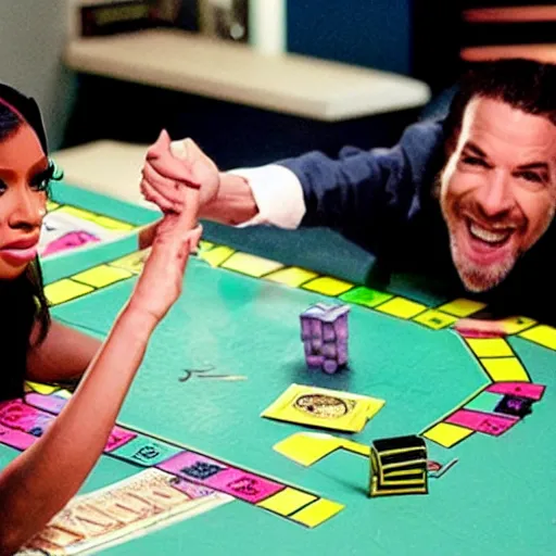 Image similar to Nicki Minaj playing Monopoly in Breaking Bad.