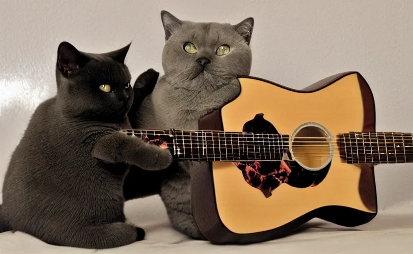 Image similar to british shorthair cat playing the guitar