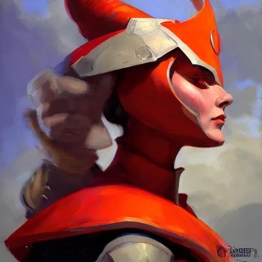 Image similar to greg manchess portrait painting of armored red queen from alice in wonderland as overwatch character, medium shot, asymmetrical, profile picture, organic painting, sunny day, matte painting, bold shapes, hard edges, street art, trending on artstation, by huang guangjian, gil elvgren, ruan jia, randy vargas, greg rutkowski