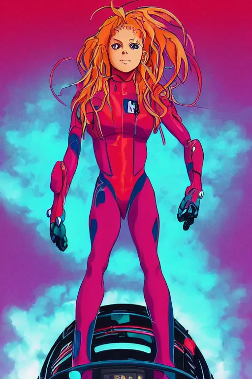 Prompt: a portrait of shakira as evangelion neon genesis, drawn by robbie trevino and dan mumford, poster, digital art, comic art, concept art