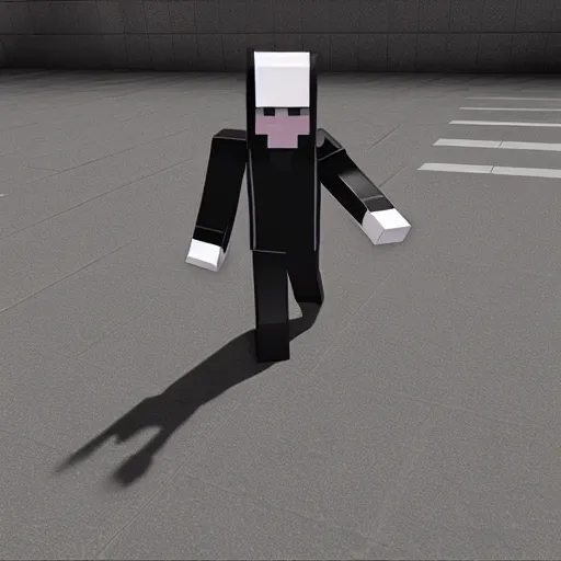 minecraft enderman as slenderman, Stable Diffusion