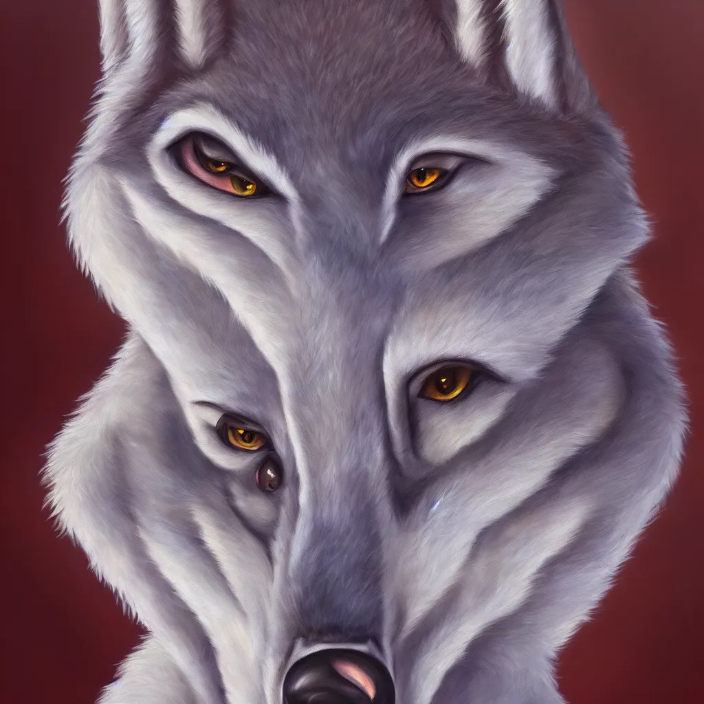 Image similar to oil painting of anthromorphic female wolf in style of zootopia female fursona furry furaffinity 4 k deviantart furry art fursona ar