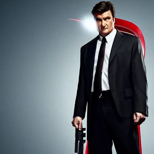 Image similar to Nathan Fillion as Hitman Agent 47