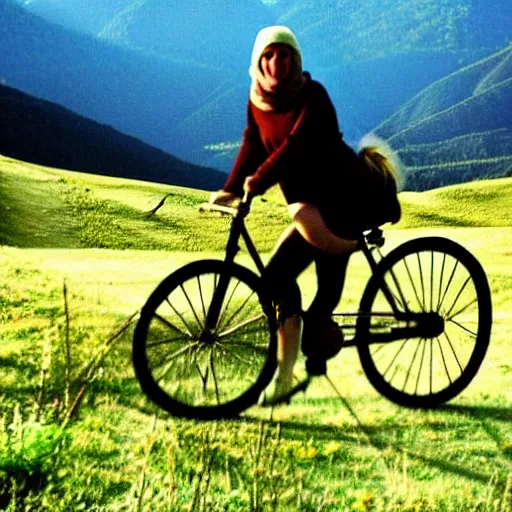 Image similar to horse bicycle!!!, cycling!!, anthropomorphic!!!, mountains, award winning photo,