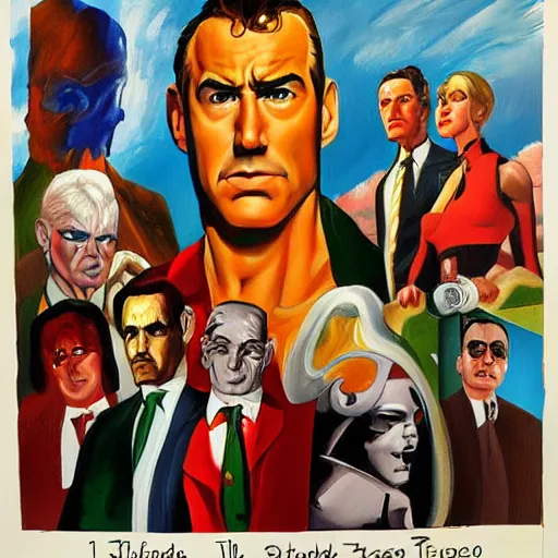 Image similar to a painting in the style of theodore jasper and in the style of alex ross.