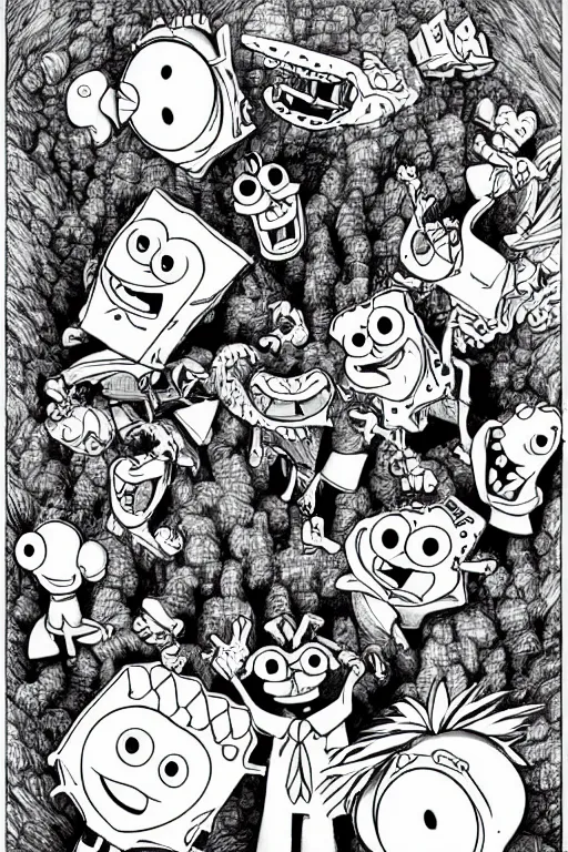Prompt: SpongeBob in kentaro Miura style