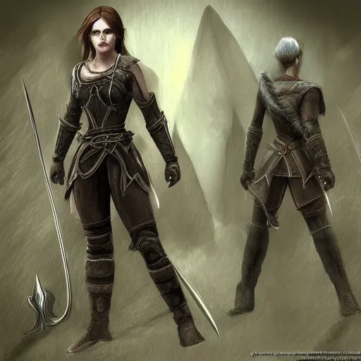 Image similar to A concept art of Emma Watson in The Elder Scrolls V: Skyrim (2009 video game)