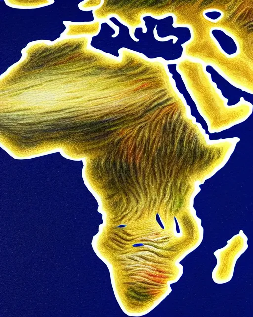 Prompt: a extremely ultra highly detailed majestic hi - res beautiful immaculate award winning painting stunning masterpiece of the ultra highly detailed logo continent of africa, zoom out, 8 k, high textures, ultra hyper sharp, insanely detailed and intricate, super detailed, 8 k hdr ultra high quality