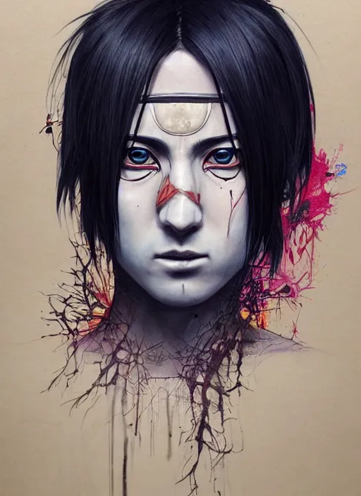 Prompt: beautiful portrait of Itachi Uchiha, by Tristan Eaton, Stanley Artgermm, Tom Bagshaw, Greg Rutkowski, Carne Griffiths. trending on DeviantArt, face enhance, hyper detailed, trending on Artstation, 8k, masterpiece, graffiti paint, fine detail, full of color, intricate detail, golden ratio illustration